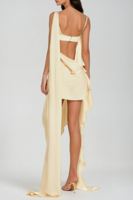 Teada Cutout Drape Mini Dress Avalabel