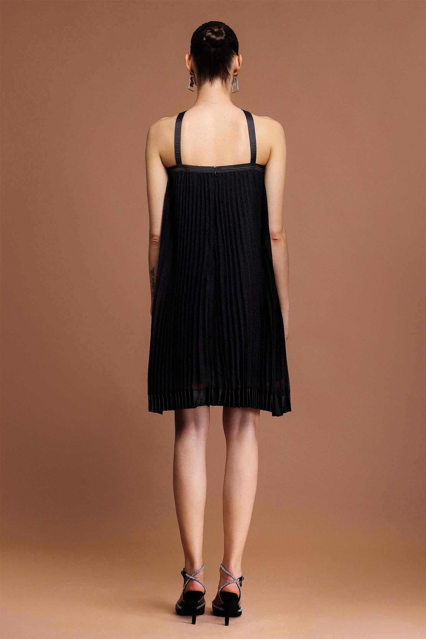 Jessica Sleeveless Bowknot Folds Mini Dress