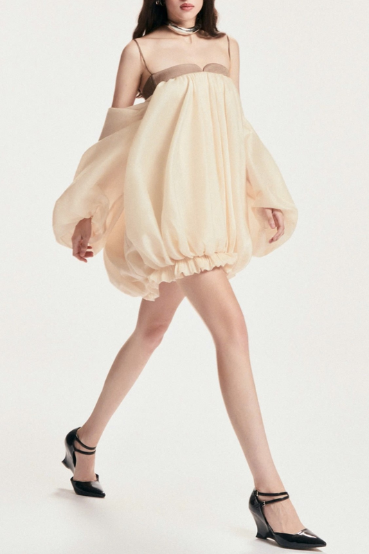 Attica Off Shoulder Ruched Puff Mini Dress Avalabel