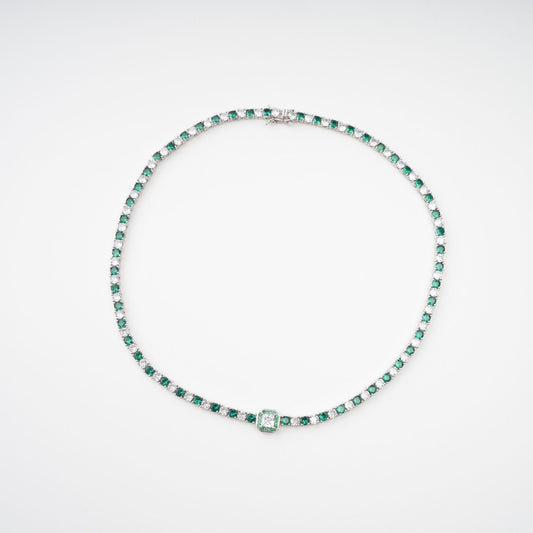 Héloïse Green Crystal Embellished Necklace Avalabel