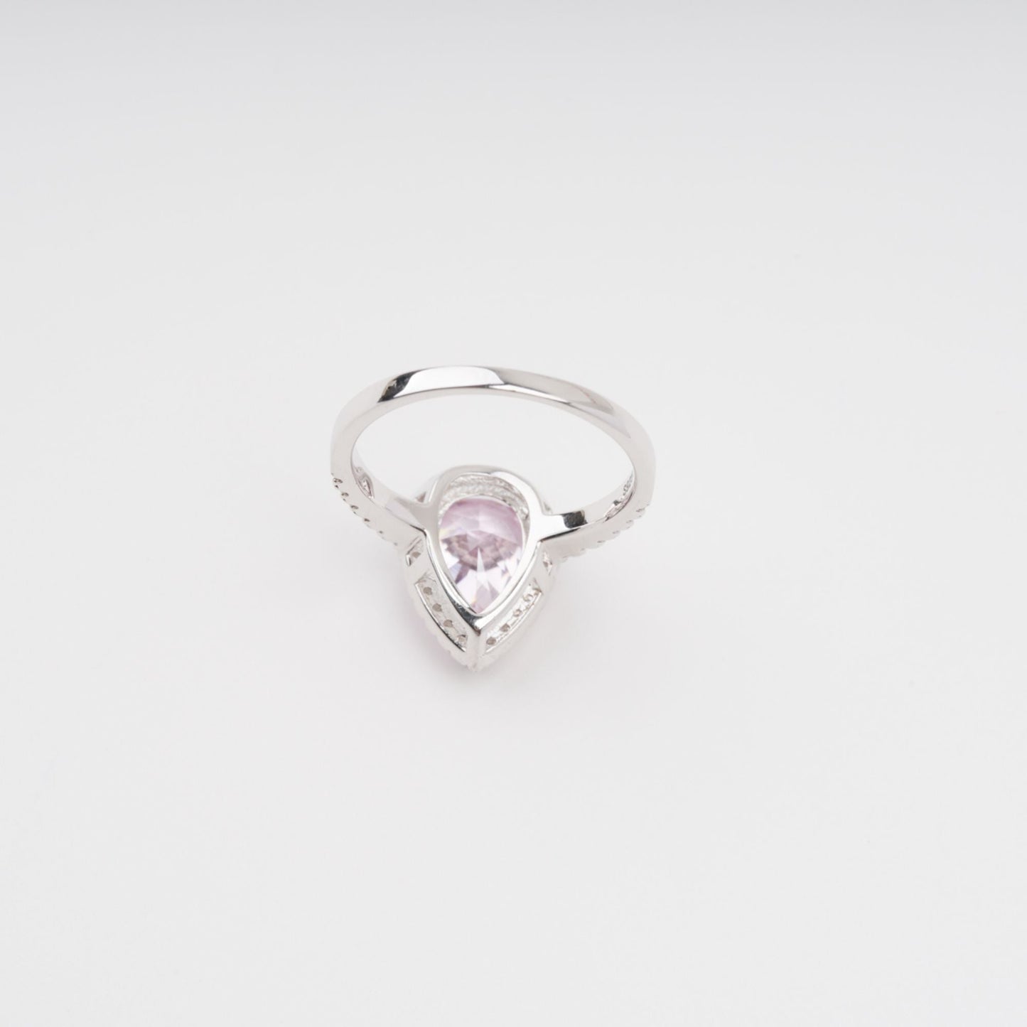 Éclat Pink Pear Shaped Gemstone Sterling Silver Ring Avalabel