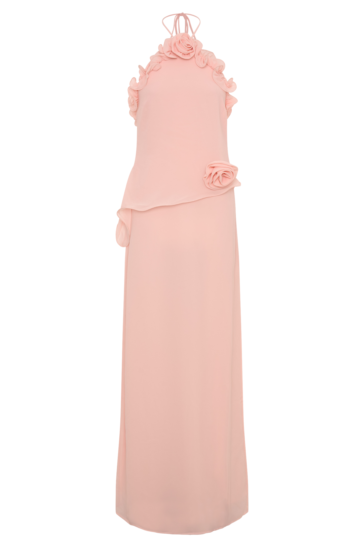 Helen off-Shoulder Chiffon Flower Maxi Dress - Baby Pink Avalabel