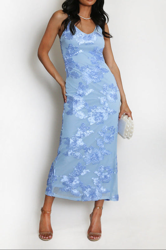 Floral Lace Lined Cami Midi Dress Soraya