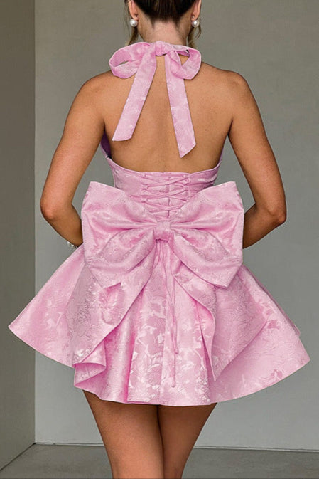 Deep V-neck Short Floral Homecoming Dress Avalabel