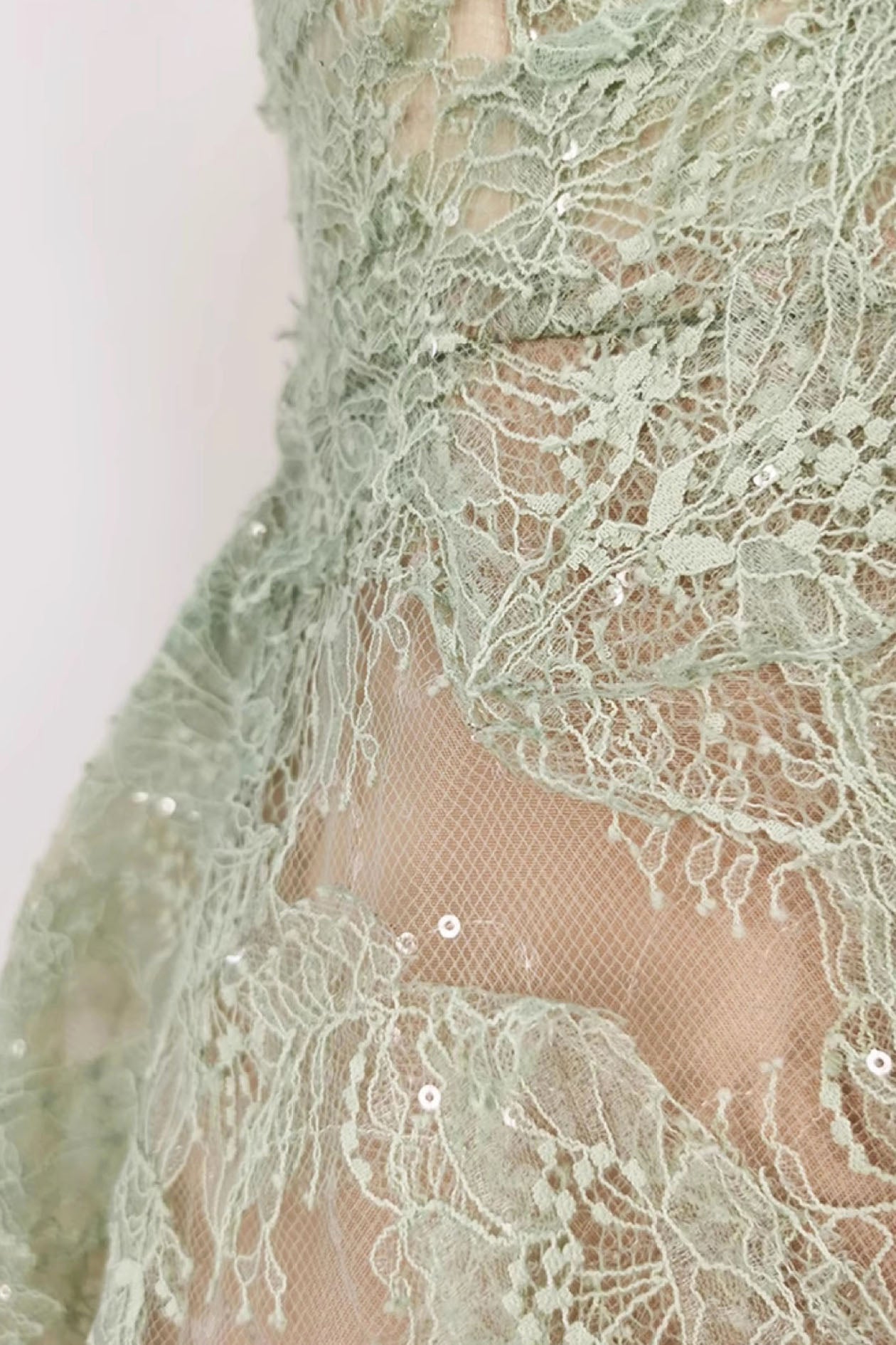 Mint Beaded Lace Dress