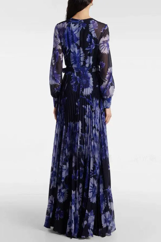 jacqueline v-neck silk maxi dress in black Avalabel