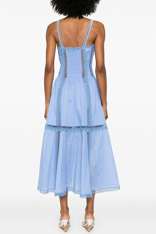 Lillian Embroidered Hollow Tube Top Maxi Dress Avalabel