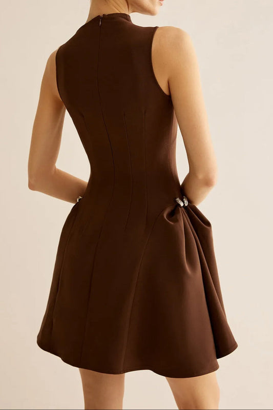 Asymmetrical Flared Mini Dress Avalabel