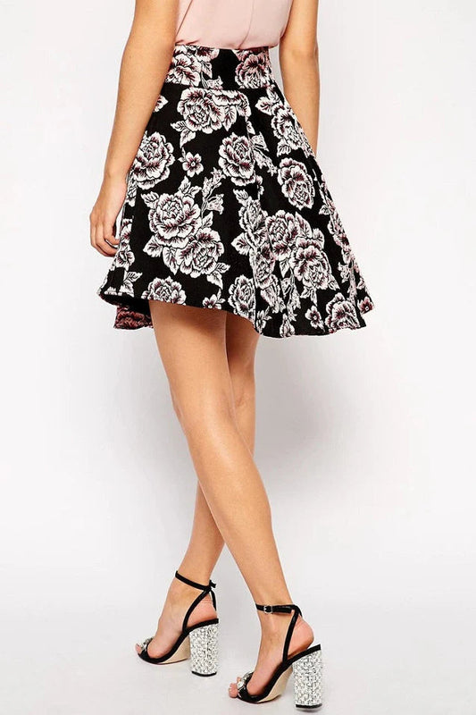 jacquard high-waisted irregular umbrella skirt Avalabel