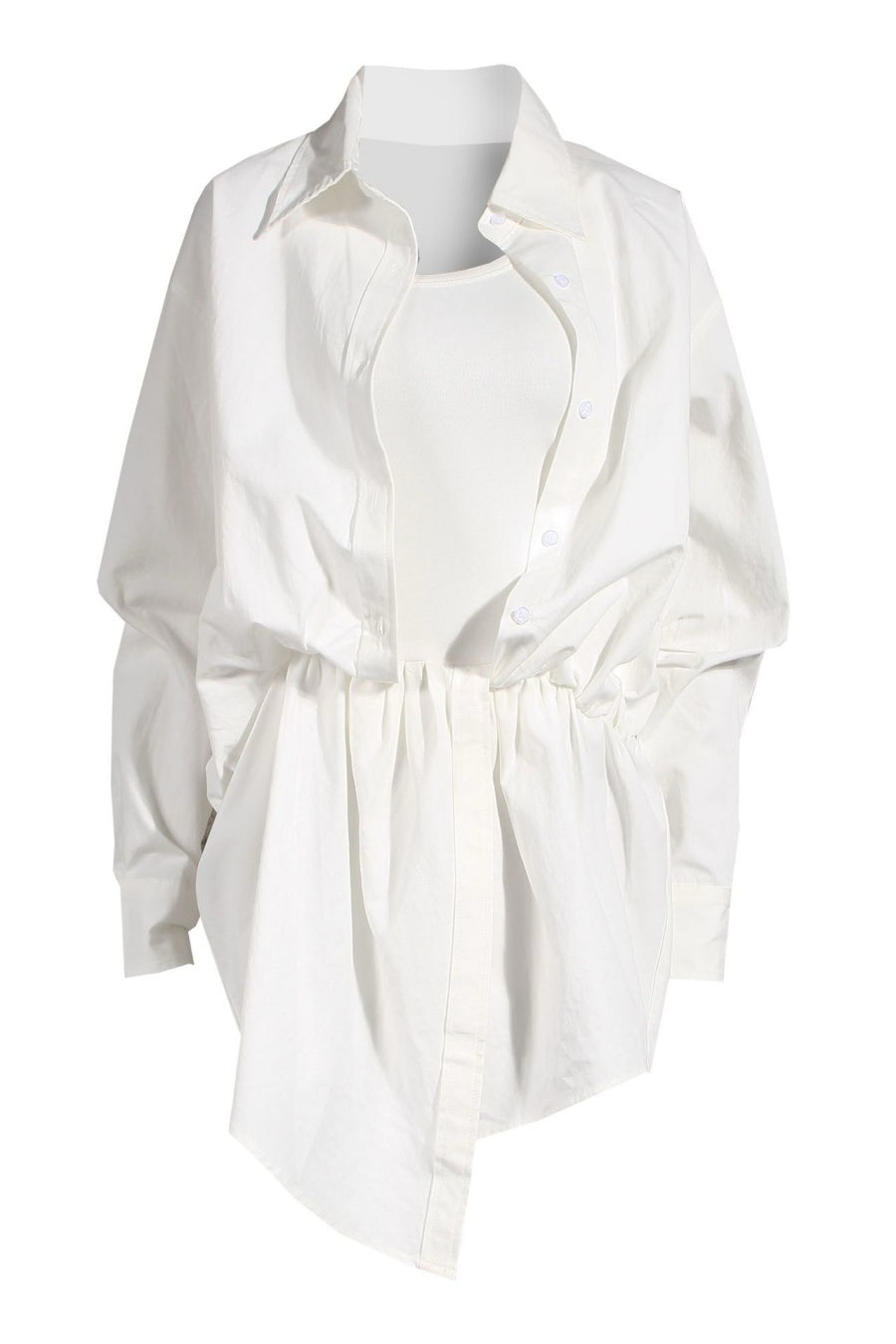 Zephyrine Asymmetric Faux Two Piece Shirt Avalabel