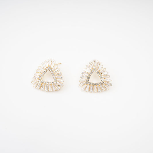Aurore Triangle Crystal-Embellished Earrings Avalabel