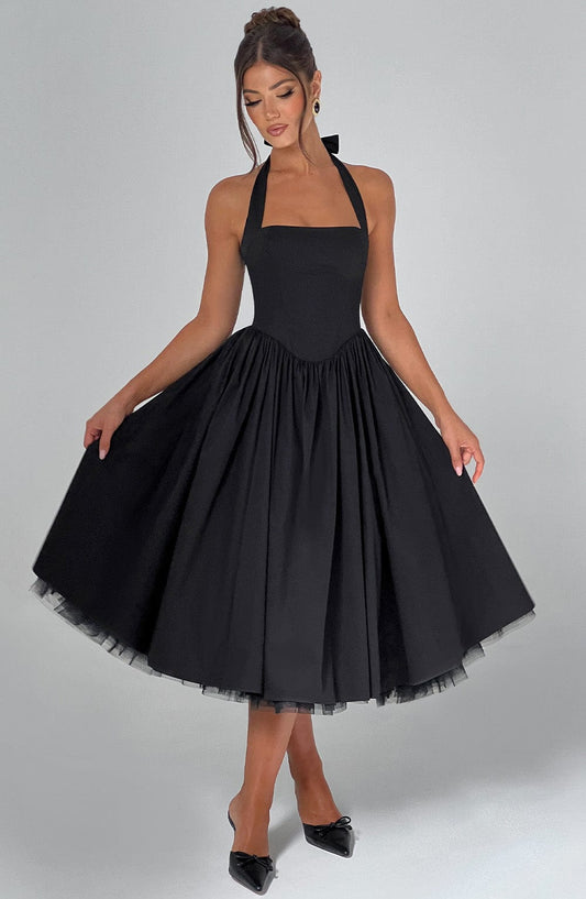 Cressida Midi Dress - Black Avalabel