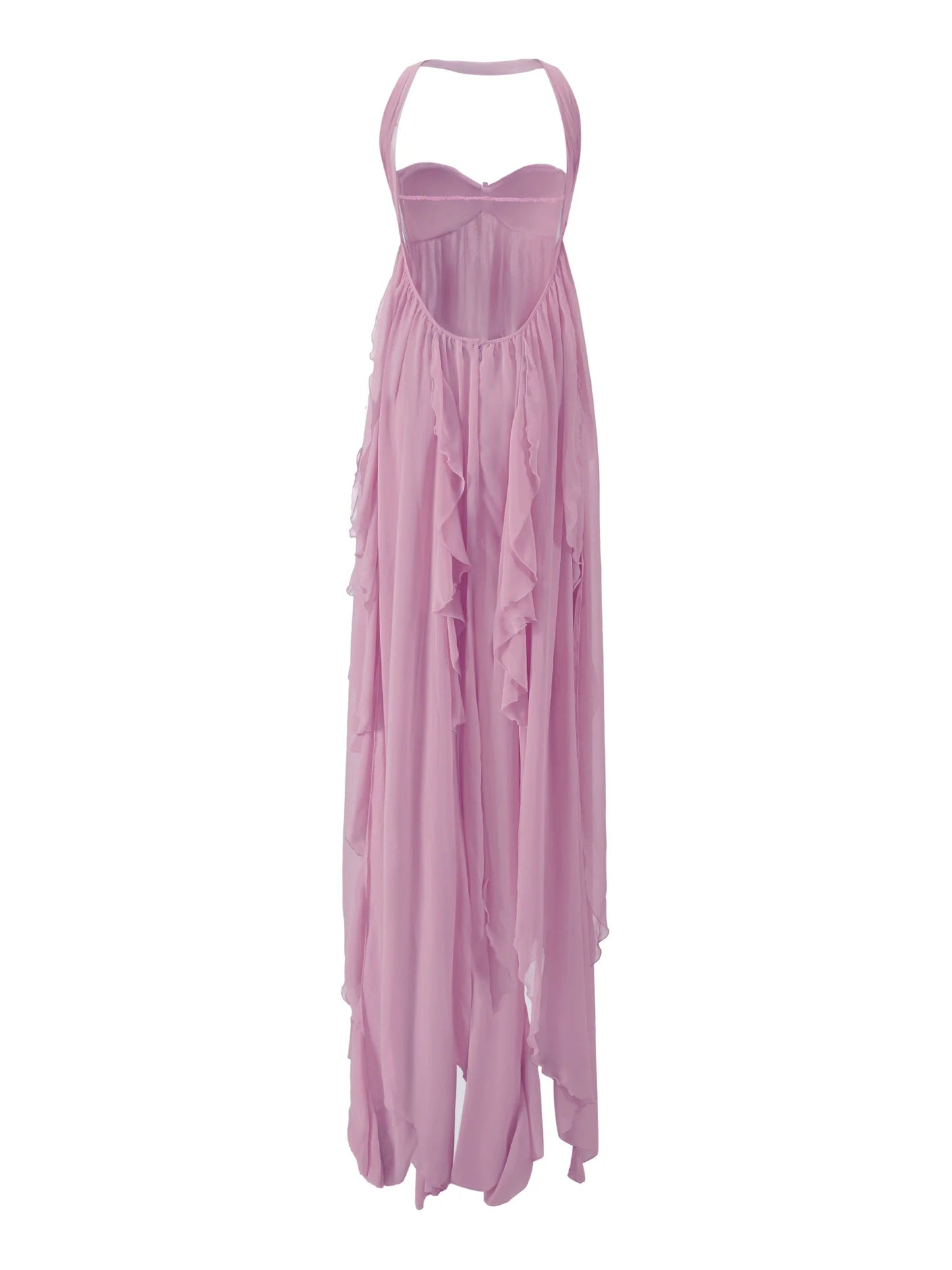 LACE IRREGULAR MAXI DRESS IN PURPLE