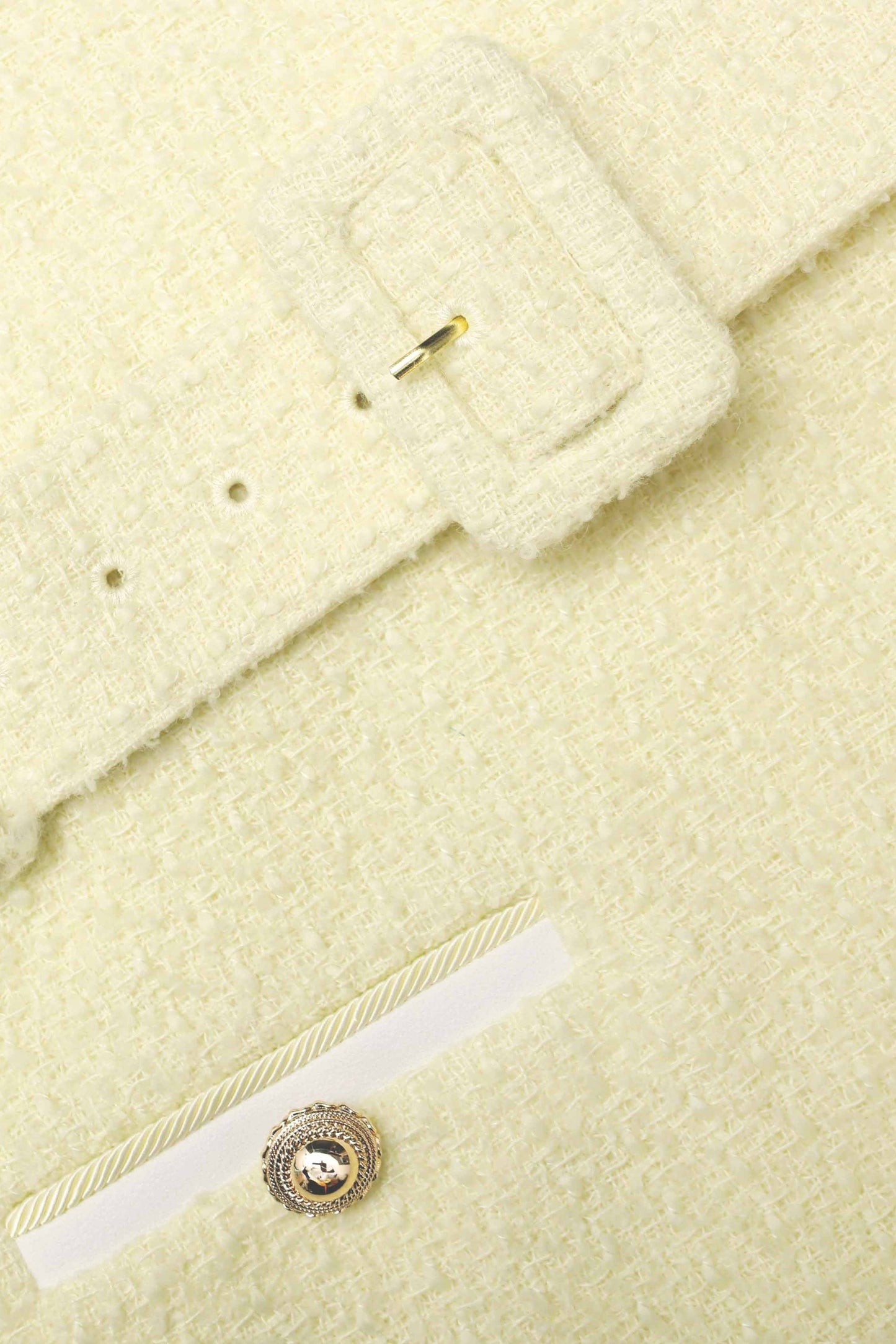 Apphia Tweed Low-Rise Pants Set in Yellow