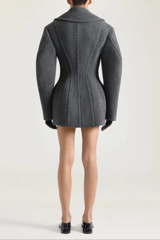 rosemary peacoat in wool in gray Avalabel