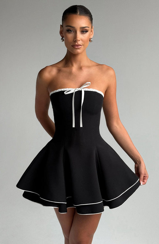Juno Mini Dress - Black/White Avalabel