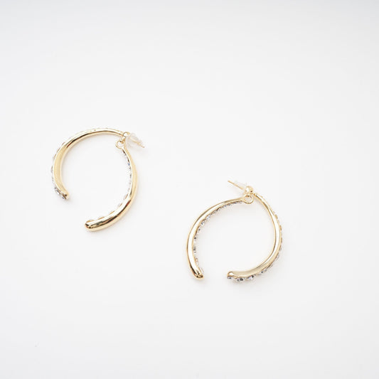 Mathilde Embellished Curve-Edge Earrings