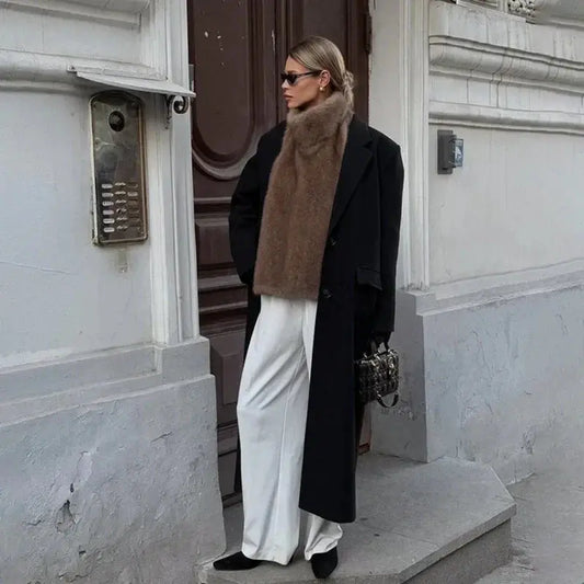 Faux Fur Vest Crop Top Avalabel