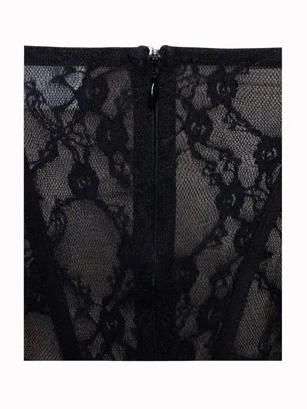 Zen Black Lace Corset Maxi Dress