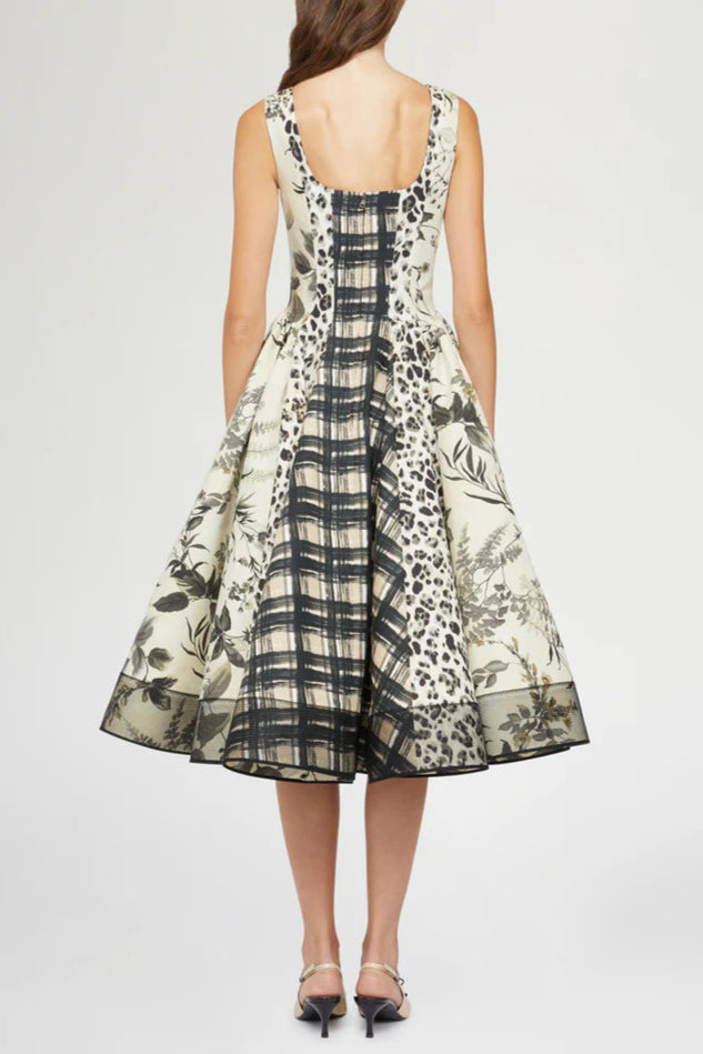 Maggie Leopard Print Pleated Midi Dress Soraya