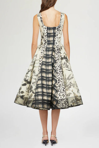 Maggie Leopard Print Pleated Midi Dress