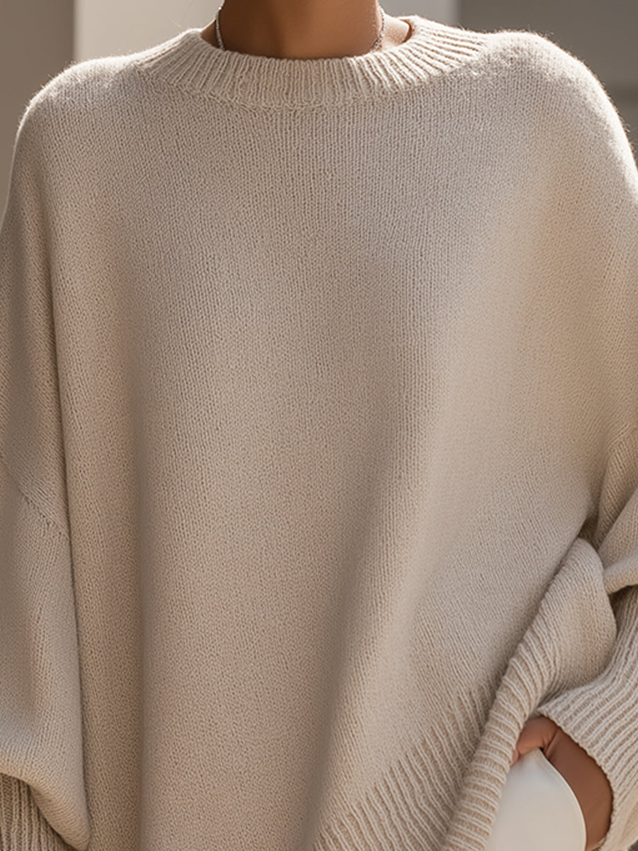 Oversized Knit Poncho Sweater Avalabel