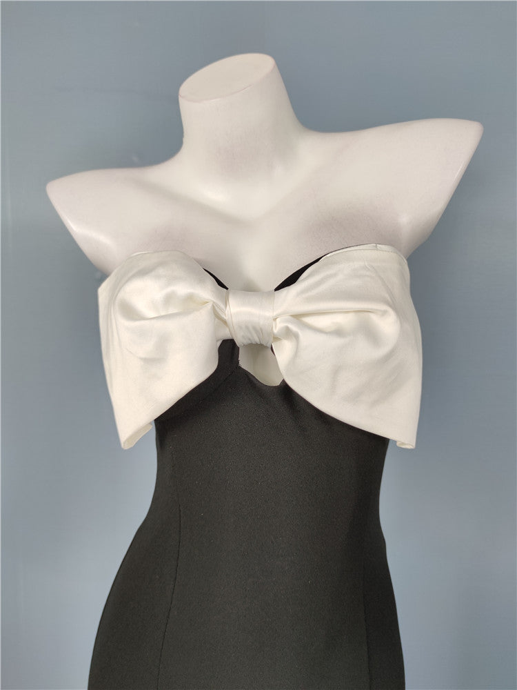 SATIN BOW BODYCON MINI DRESS Avalabel