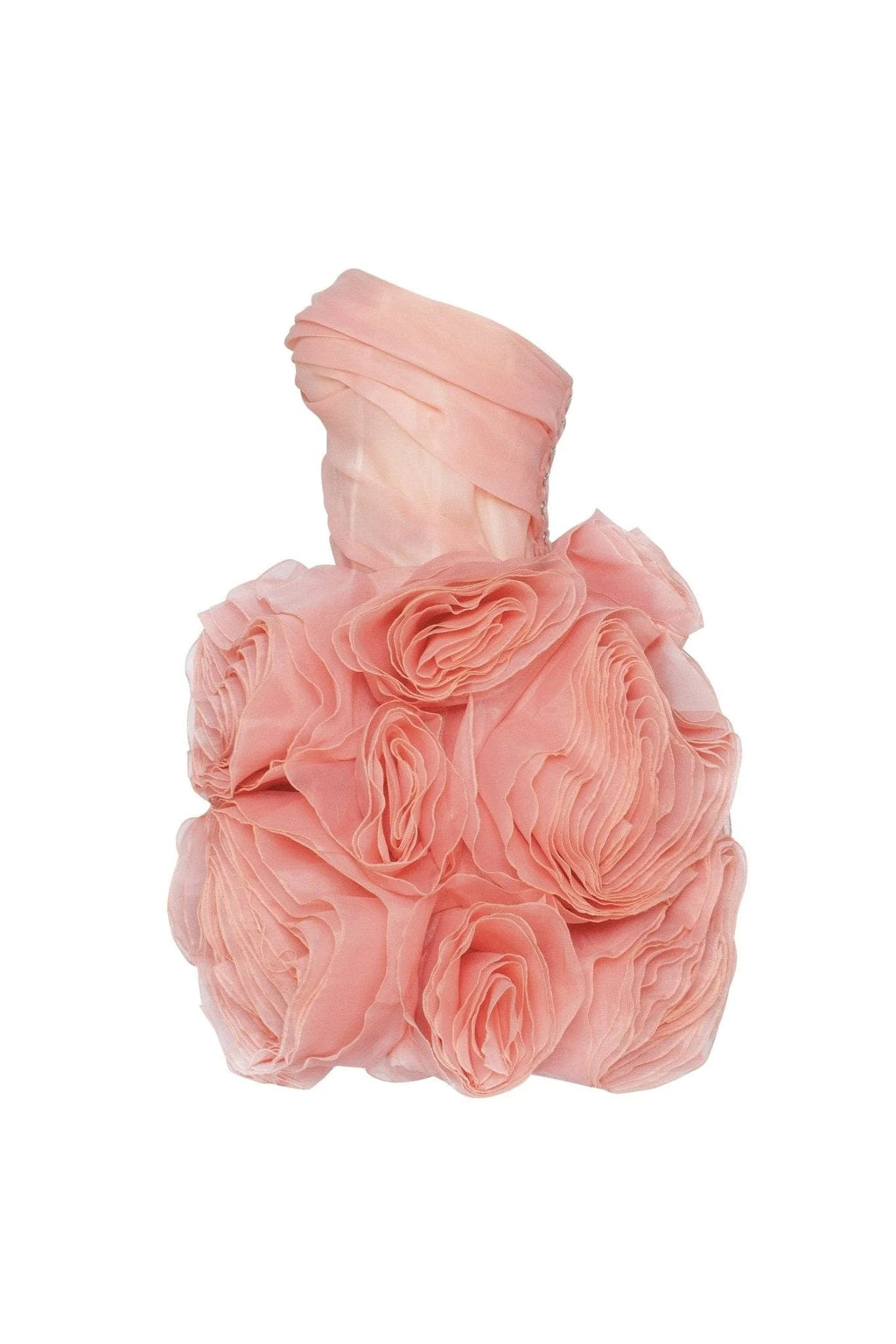 Georgia Appliquéd Organza Coral Mini Dress Avalabel