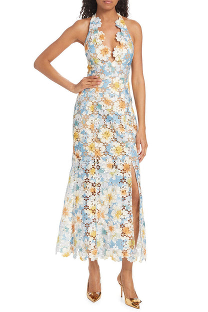 V-Neck Side Split Long Dress