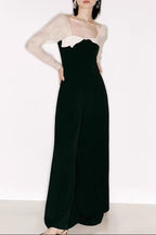 JENNY TULLE SLEEVE SQUARE NECK MAXI DRESS IN BLACK Avalabel