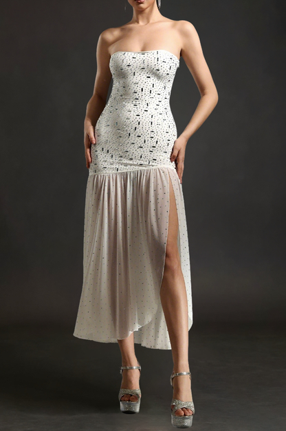 Sabryn Sleeveless Diamond Slit Midi Dress