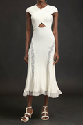 Rcia Sleeveless Lace Hollow Out Bandage Midi Dress Avalabel