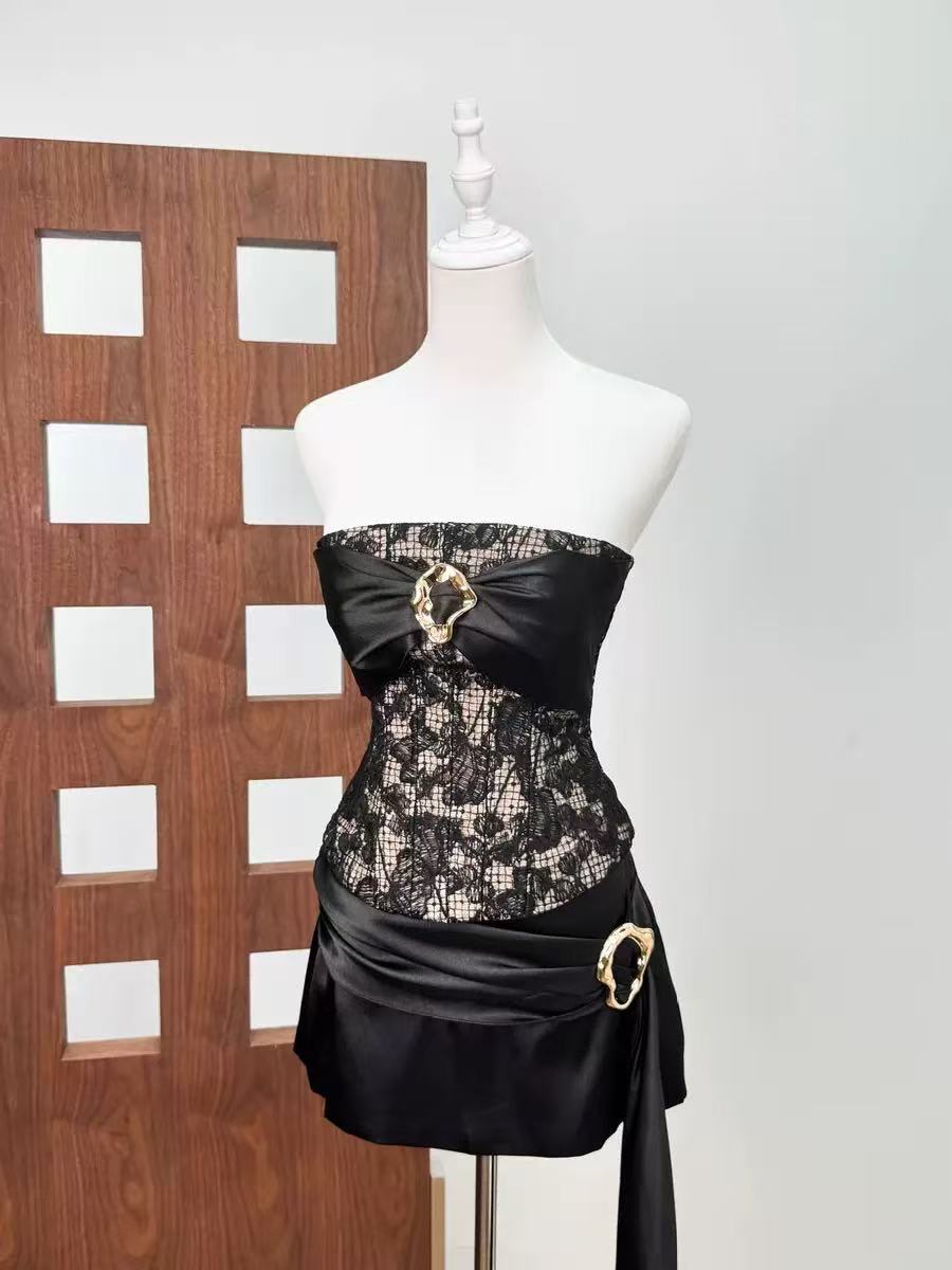 Strapless Black mini dress Avalabel