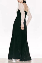 JENNY TULLE SLEEVE SQUARE NECK MAXI DRESS IN BLACK Avalabel