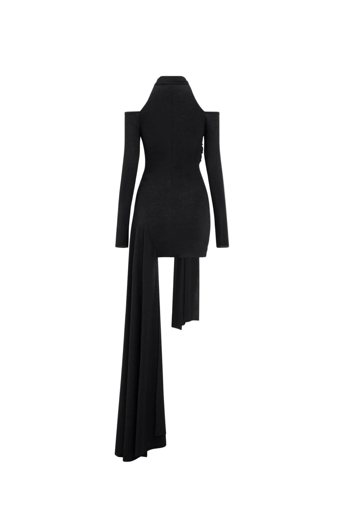 Black Off-Shoulder Bodycon Mini Dress with Cape Soraya