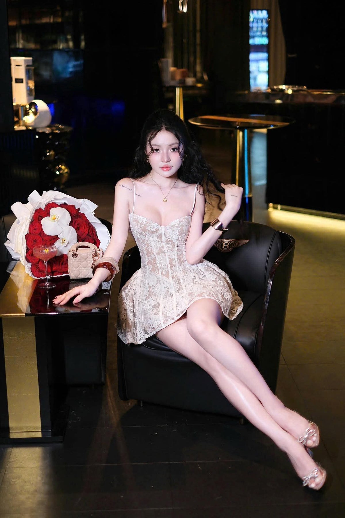 Alessia Lace Mini Dress Avalabel