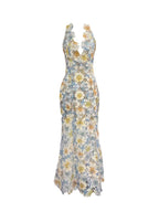 V-Neck Side Split Long Dress Avalabel