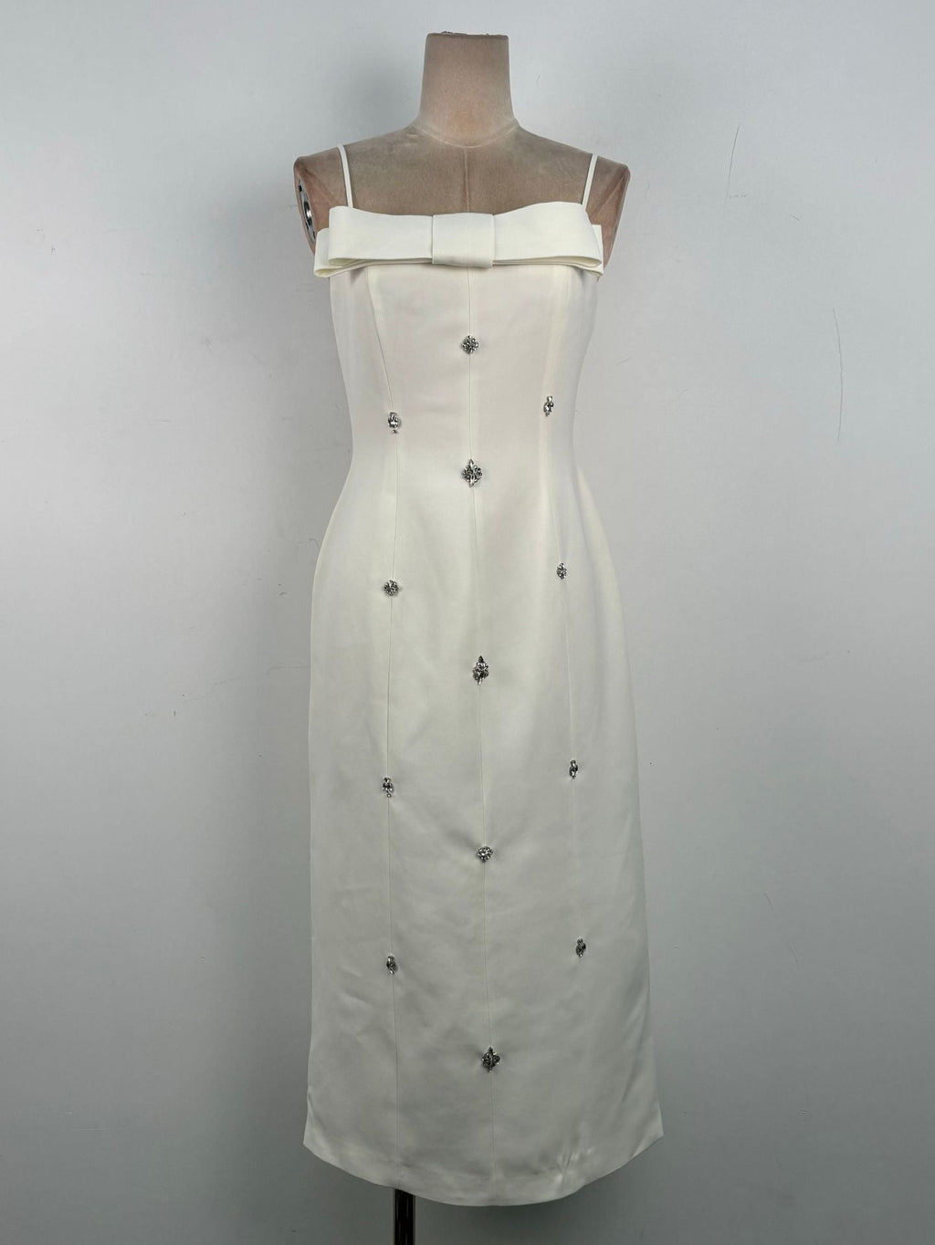 Sheath Straight Across Neck Taffeta Midi Dress Avalabel