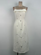 Sheath Straight Across Neck Taffeta Midi Dress Avalabel