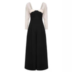 JENNY TULLE SLEEVE SQUARE NECK MAXI DRESS IN BLACK Avalabel
