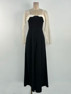 JENNY TULLE SLEEVE SQUARE NECK MAXI DRESS IN BLACK Avalabel