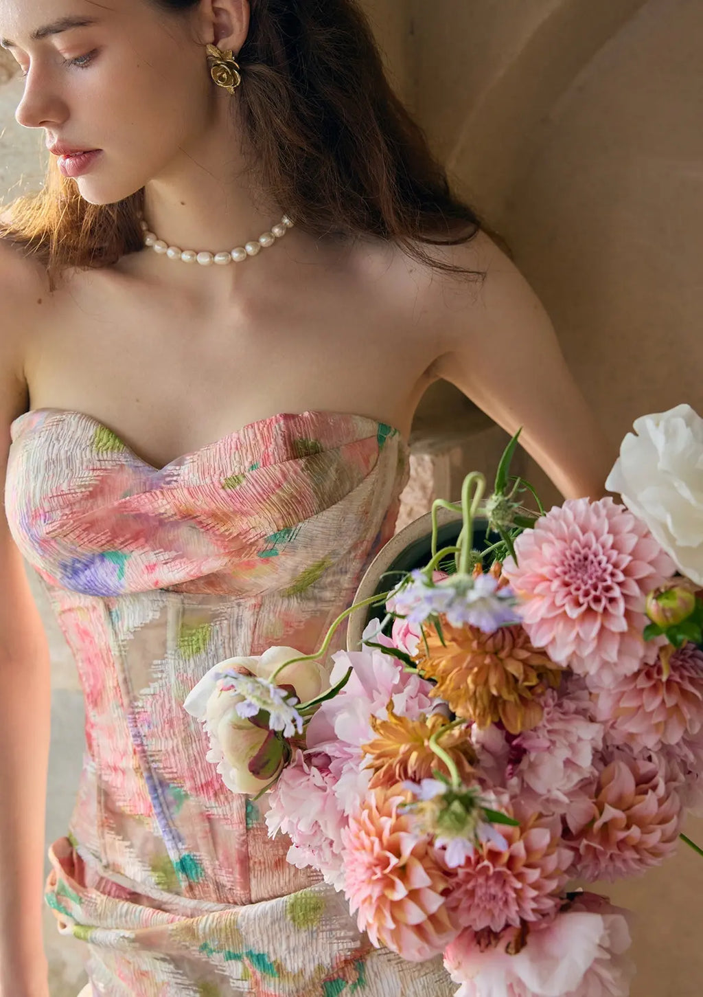 florence Floral Mirror Corset skirt set Avalabel