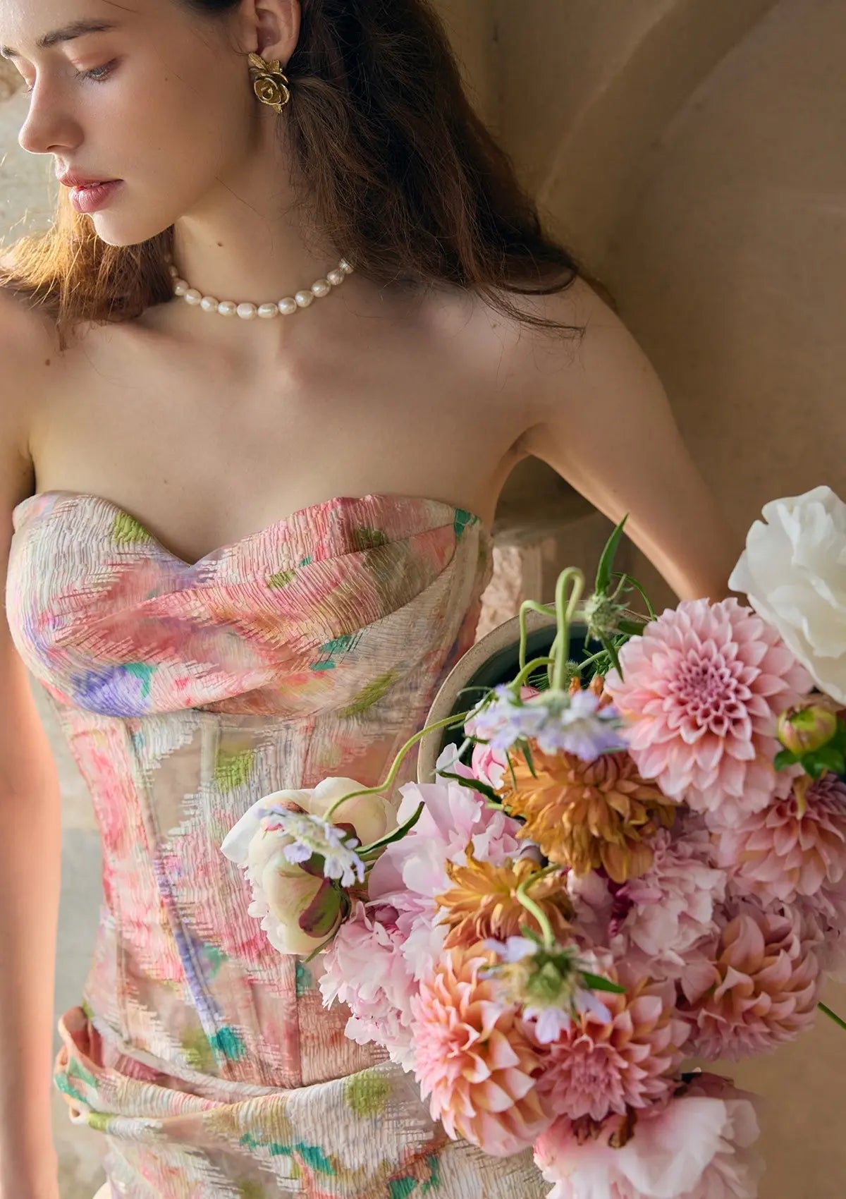 florence Floral Mirror Corset skirt set Avalabel