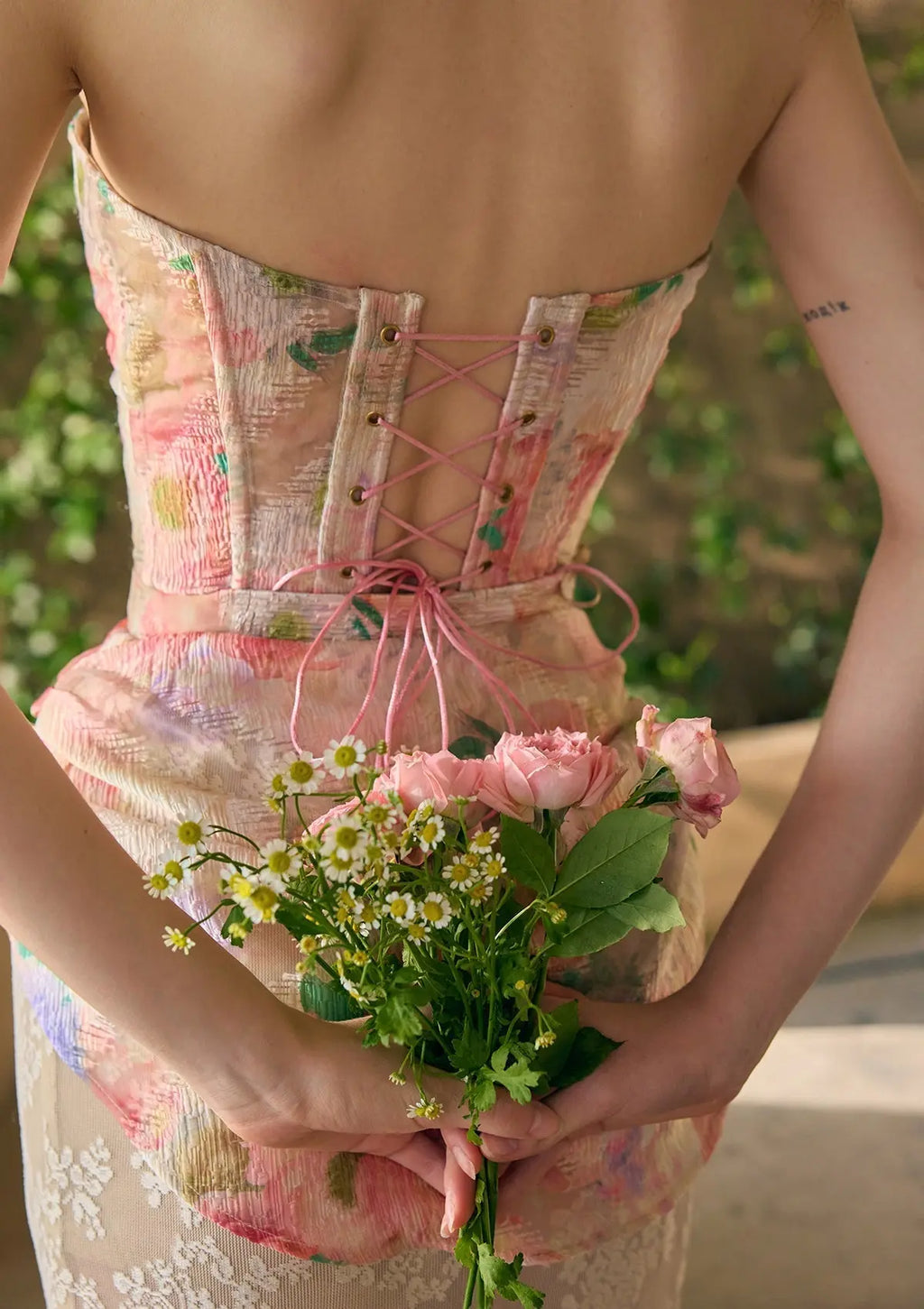 florence Floral Mirror Corset skirt set Avalabel