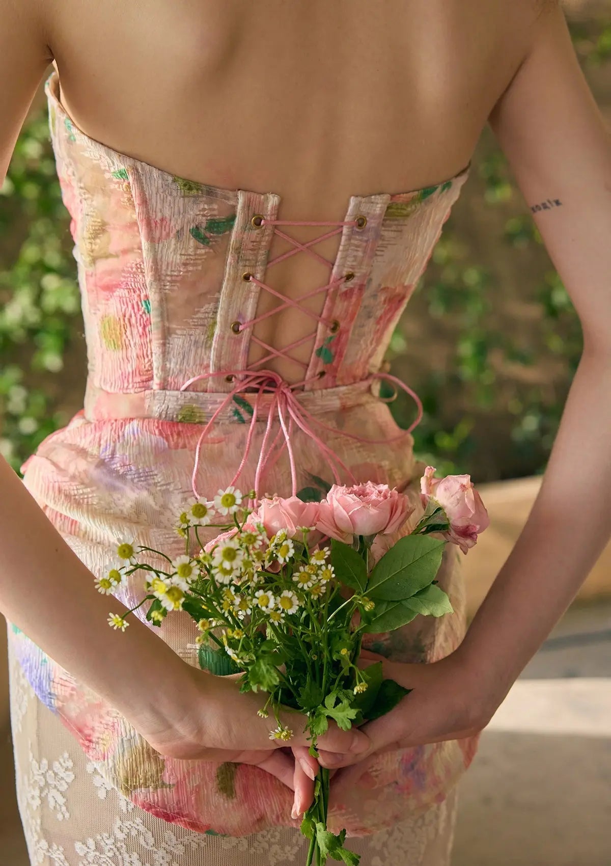 florence Floral Mirror Corset skirt set Avalabel