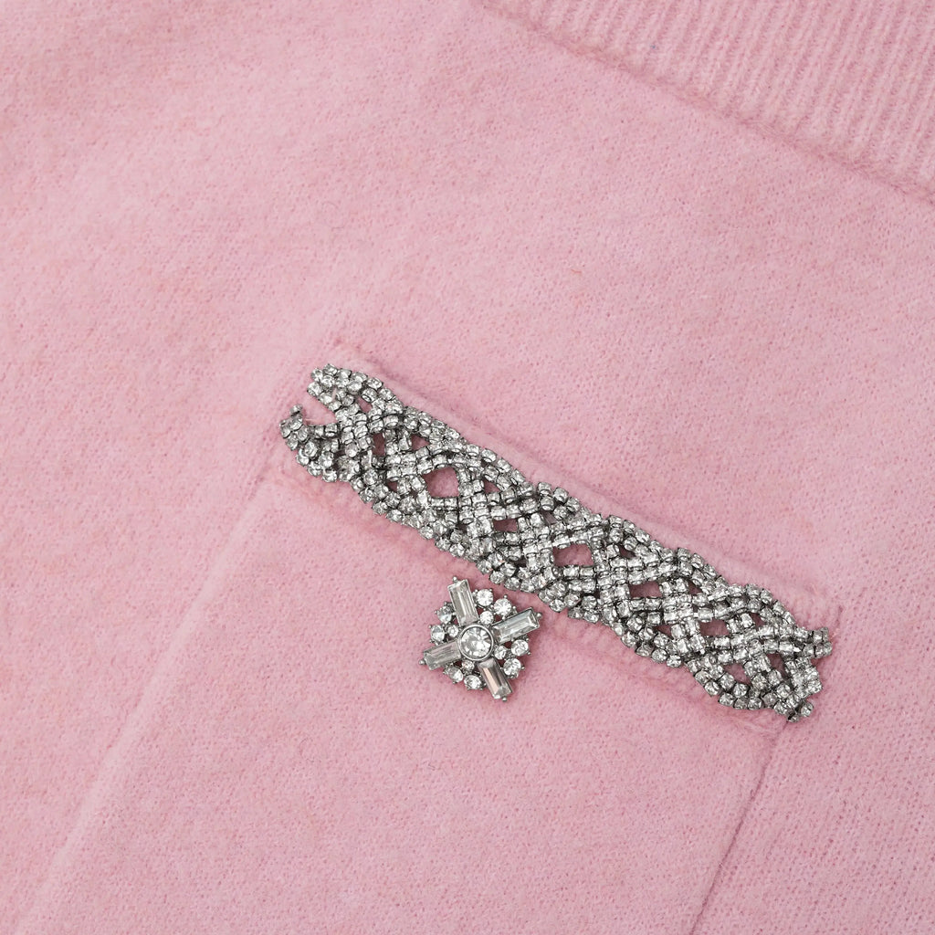 shirley pink embellished jacket & skirt matching set Avalabel
