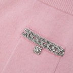 shirley pink embellished jacket & skirt matching set Avalabel