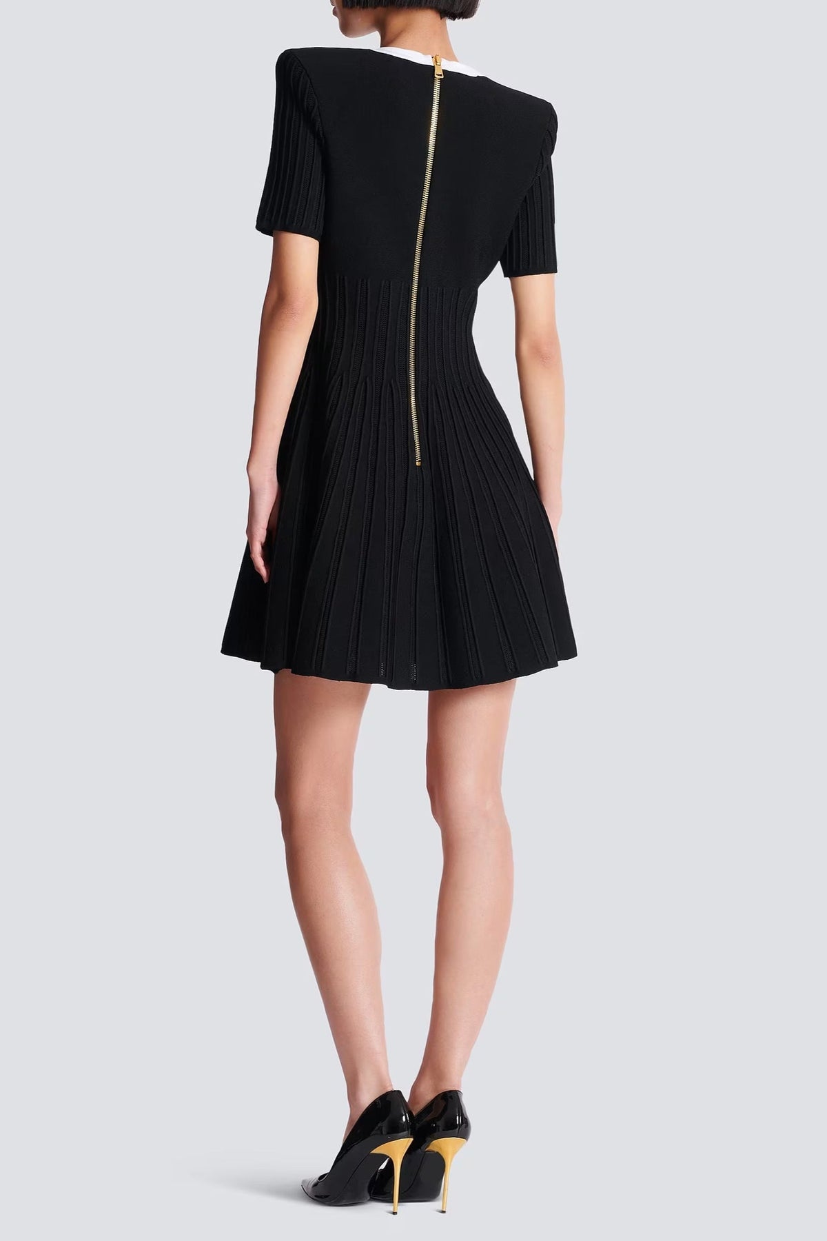 Two-Tone A-Line Knit Dress Avalabel