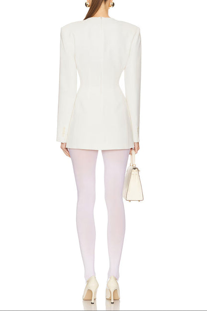 hedda Crepe Suit mini Dress in white