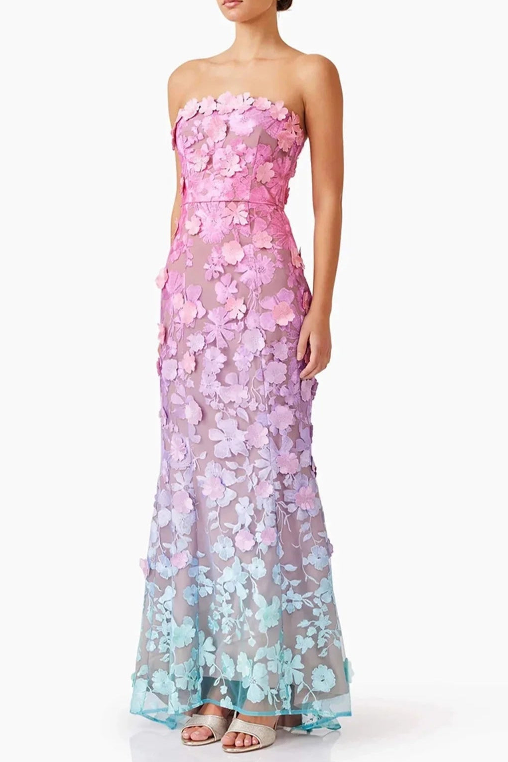 Off-Shoulder Sleeveless Gradient Dress Avalabel
